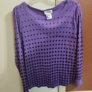 Used Talbots Purple and Black Dotted Light Sweater